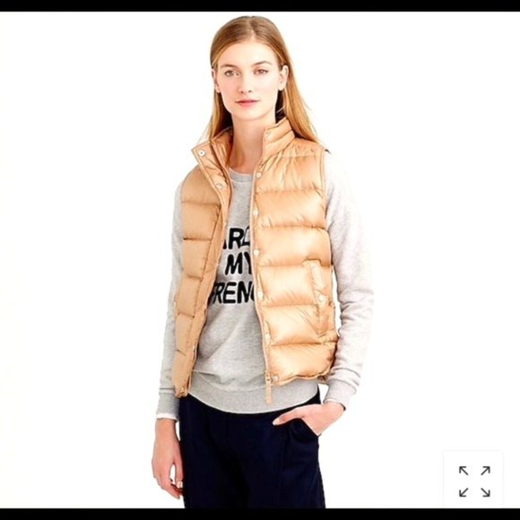 J. Crew Jackets & Blazers - J. CREW | GOLD PUFFER VEST GREAT CONDTION XS